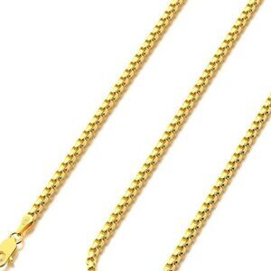Box Chain Lobster Clasp Necklace 18K Gold Necklace Chain Diamond Cut